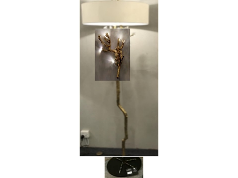 F-2836-FLOOR LAMP-GOLD+BLACK MARBLE