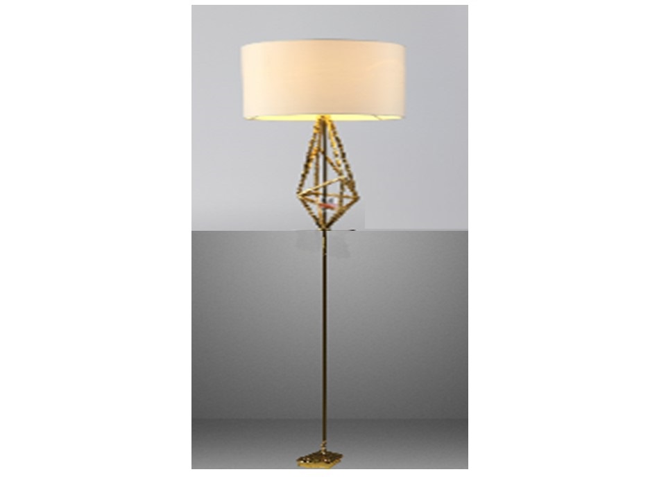 F-2930-FLOOR LAMP-METAL GOLD SHADE