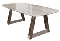 RUSSELL-DT2711-DINING TABLE(225*110*75)-GREY MARBLE WALNUT ANT.BRASS(MBL-70B/WT-72DSA151)