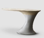 FIA-B-6810-BAR TABLE (1800*580*1000)-JAZZ WHITE MARBLE+MORANDI ASH GREY(WP-2)