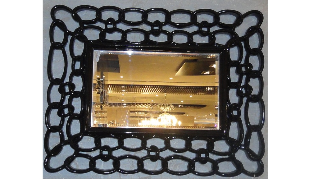 GOMARA-F-762-BL-FRAMED MIRROR -BLACK