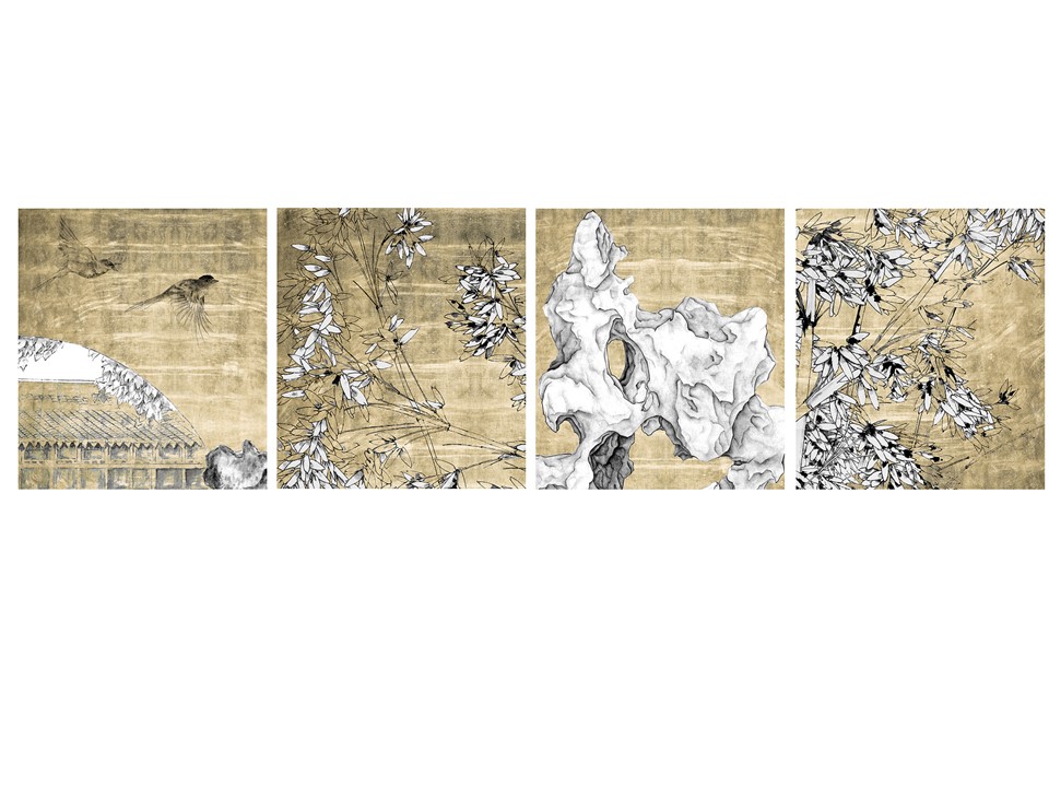 FB19044-8080YY-J1-D-PANTING (80*80) ( SET OF 4)-MATT ACRYLIC