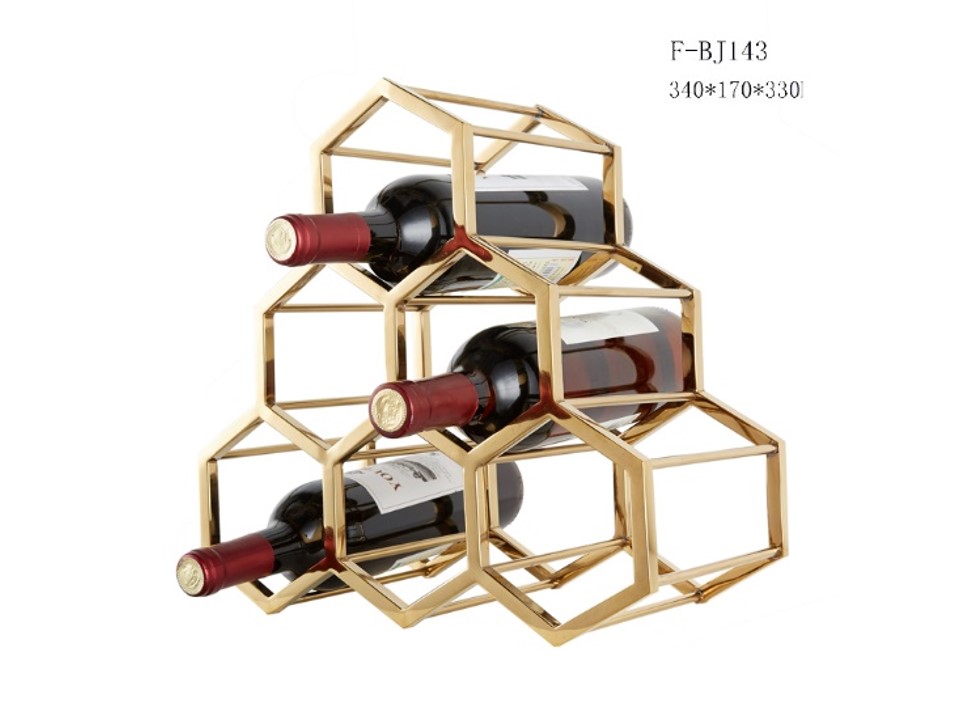 F-BJ143 WINE RACK (340*170*330) ANTIQUE BRASS