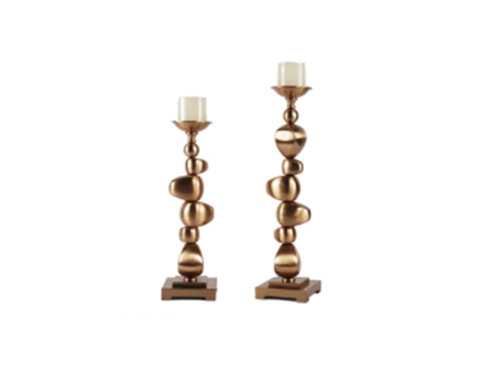ACFBJ191 CAIRN CANDLE HOLDER LARGE 140 X 140 X 520 ANTIQUE BRASS