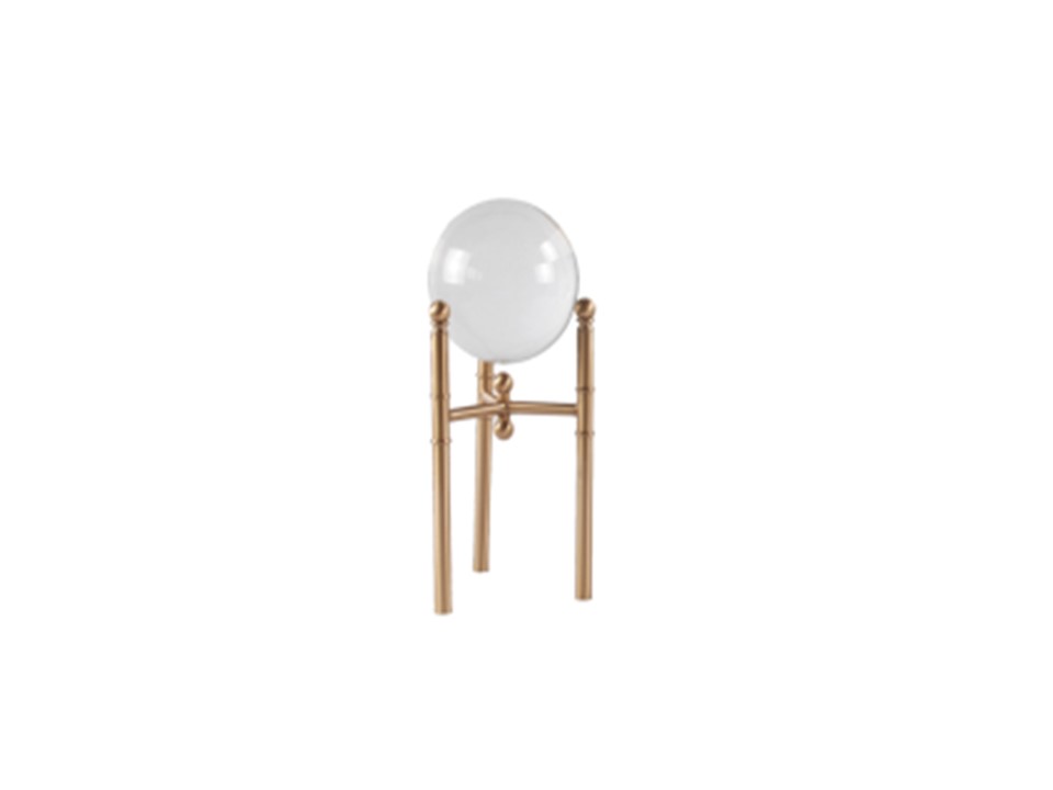 ACFBJ255 CRYSTAL BALL ON STAND LARGE 155 X 155 X 350 ANTIQUE BRASS