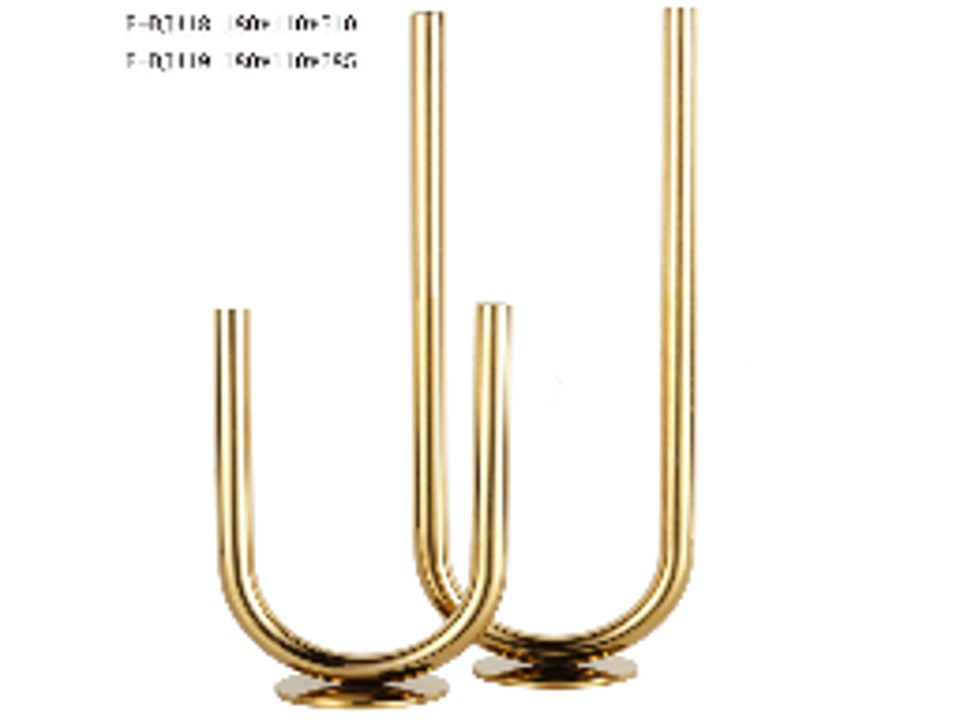 F-BJ419 U-SHAPED CANDLE STICK -SMALL (180*110*285) GOLD