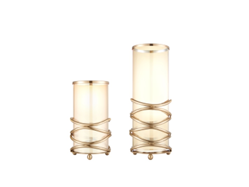ACFBJ423 CANDLE HOLDER LARGE 180 X 180 X 370 ANTIQUE BRASS