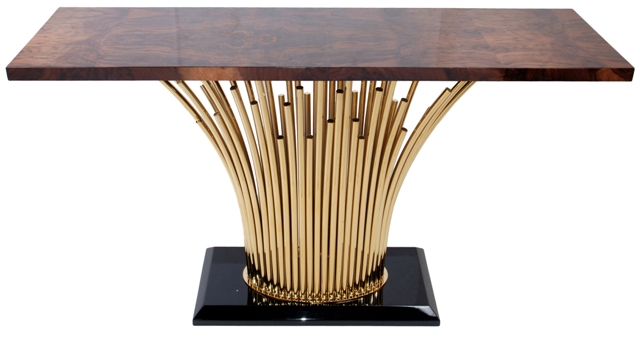 FREDERICK-FT-14340A-CONSOLE TABLE (152*152*75) -SHINING GOLD