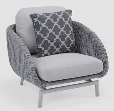 92279100-SCOOP SINGLE CHAIR(82*84*64)-LIGHT GREY
