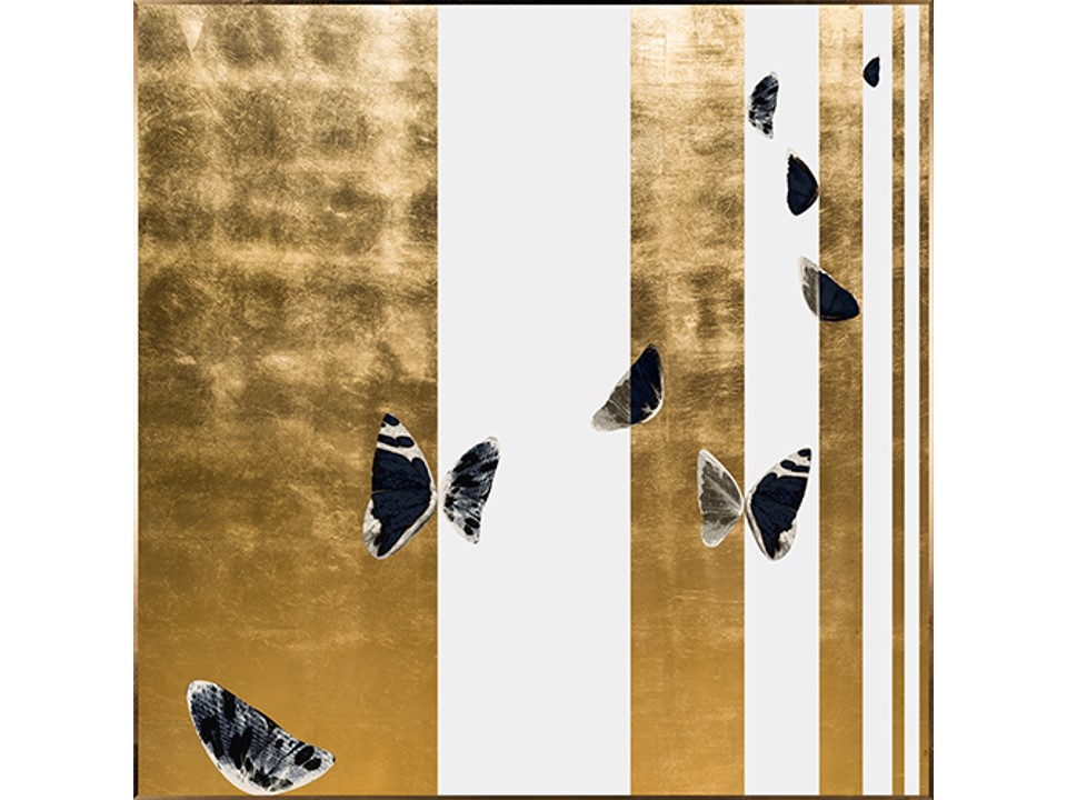 GT-103-RESIN PAINTING (119.0X119.0)-GOLDEN ALUMINUM ALLOY FRAME