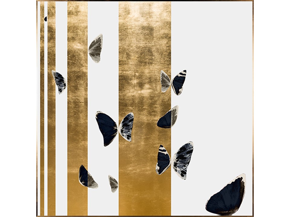 GT-104-RESIN PAINTING (119.0X119.0)-GOLDEN ALUMINUM ALLOY FRAME