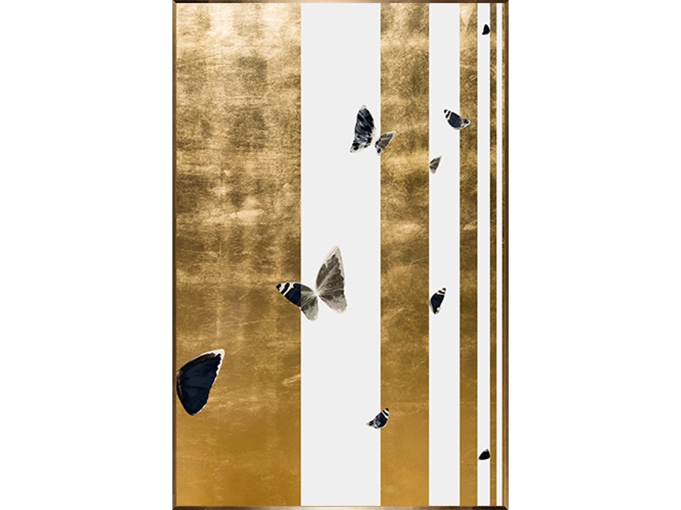 GT-105-RESIN PAINTING (77.0X117.0)-GOLDEN ALUMINUM ALLOY FRAME