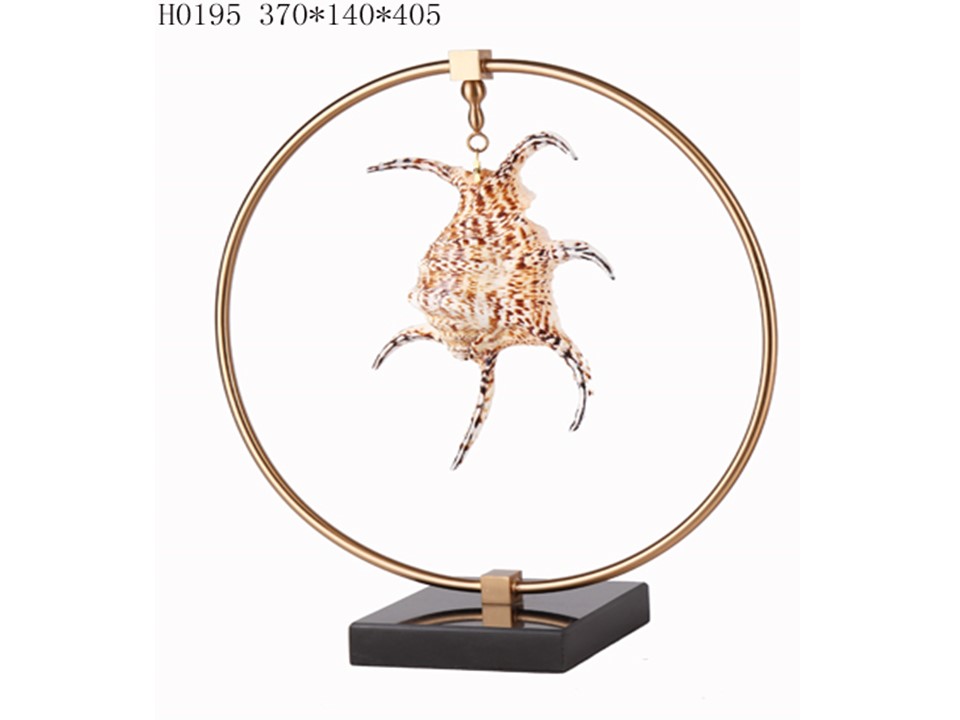 ACH0195 SHELL DECOR - LARGE 370 X 140 X 405 ANTIQUE BRASS