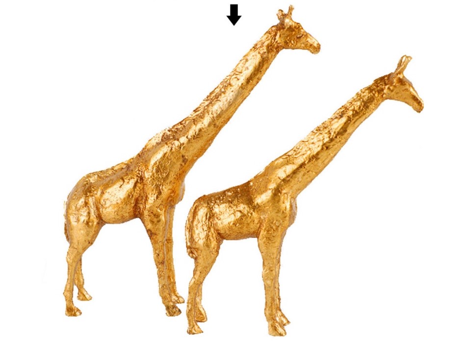 H0494-GIRAFFE SCULPTURE-LARGE 280X60X330-GOLD