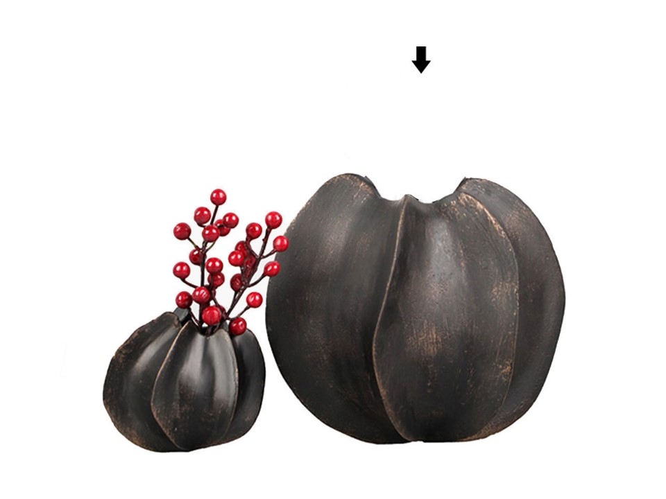 H0513-WALNUT FLOWER POT-LARGE-DARK BRONZE