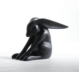 H-1285B-PRICK EAR RABBIT DECOR (260*180*210)-BLACK