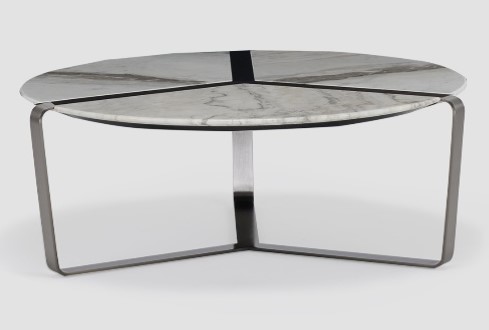 CALMER-A-CT-23070-A-COFFEE TABLE(DIA 100*38)-CALIFORNIA+BRUSHED BRONZE GOLD