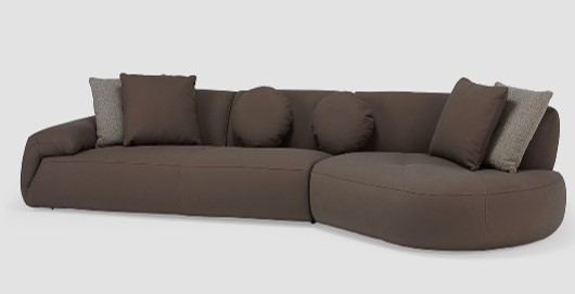 RODRIGO-G2-CDF-816-LONG SOFA(3S LEFT ARM(3PL)+CHAISE RIGHT(CSR)-BORDEAUX  5560/50420-03)-BROWNIE-G2
