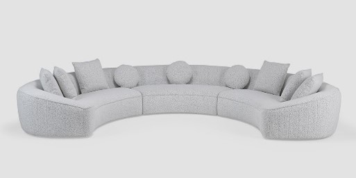 NARCISO-G2-CDF-818-SECTIONAL SOFA(2S LEFT ARM(2PL-B)+2S ARMLESS(2CB-B)+2S RIGHT ARM(2PR-B)-50420-02-WHITE-G2