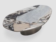 CLARETTE-G1-TZ-648-A-COFFEE TABLE(1250*750*400)-ELEPHANT WHITE MARBLE+BRUSHED DARK GREY-G1