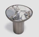 ORVIETO-G2-TZ-653-B-SIDE TABLE(500*500*550)-ELEPHANT WHITE MARBLE+YC202405007+BRUSHED DARK GREY-G2
