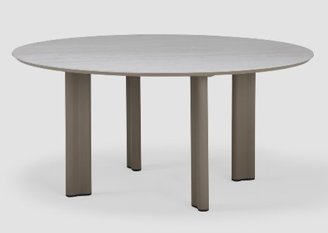 SCROLL-G2-ROUND DINING TABLE (DIA.160*H75)-DARK CAMEL(73247S3LT/ITA163209D63)-G2