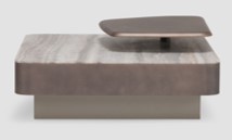ROTUNDA-C-24079-1111-COFFEE TABLE(110*110*45)-(TRS-2402/W-2307/W7006-1)MATTE SILVER GREY MARBLE