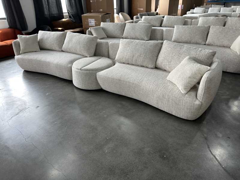PATRICK-KF-7111 - SECTIONAL SOFA 3 SEATER LEFT ARM + OTTOMAN + 3 SEATER RIGHT ARM (461*118*90) - BODY (A0607210) - PILLOW 2PC (H0500990K)
