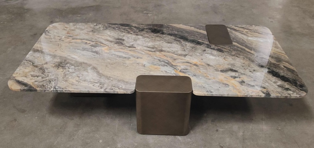 INKA-CT2018-COFFEE TABLE-160X80X32-(VENETIAN BROWN MARBLE/ANTIQUE BRASS TK22)-G2