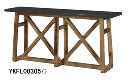 [CONYKFL00305] DELIMA-KFL-003-5G2-CONSOLE TABLE -NATURAL+BLACK
