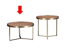 [CT14692] ZION-C-14692-COFFEE TABLE-(70*40)-WALNUT YELLOW COPPER