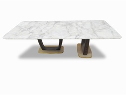 [CT-20062] ALEGRA-CT-20062-COFFEE TABLE (1400*650*380)-VICTO MATT MAR+BRUSH CHAMP GOLD(DARK WAL)
