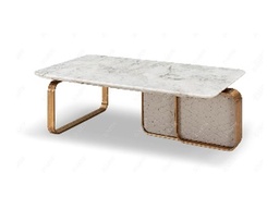 [CTAC20402] STONE-AC-20402-COFFEE TABLE (140*75*38)-CALADONIA MARBLE(DL-2005)+COPPER BRUSHED