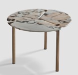 [CTAC21236AG1] WAGNER-G1-AC-21236-A-SIDE TABLE (DIA 60*45)-SAPPHIRE MARBLE TOP(TRS2101)+COPPER(WJ-06)-G1