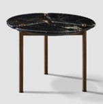 [CTAC21236AG2] WAGNER-G2-AC-21236-A-SIDE TABLE (DIA 60*45)-BLACK MARBLE TOP(DL2101)+COPPER(WJ-06)-G2