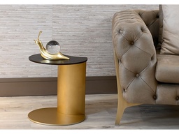 [CTAE20044B] MONIK-AE-20044-B-SIDE TABLE(40*42)-OAK(MP-04-MAT GLD)+COPPER BRUSHED J16020
