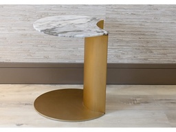 [CTAE20044B-1111] MONIK-AE-20044B-1111-SIDE TABLE(40*42)-CALADONIA MARBLE+COPPER BRUSHED J16020+GOLD