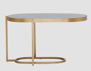 [CTBMBOBJ80114G3] BOHO-G3-BMBO-BJ-80114-SIDE TABLE (950*500*538)-RUST SILVER GLASS+SANDBLASTED BLACK GOLD+-G3