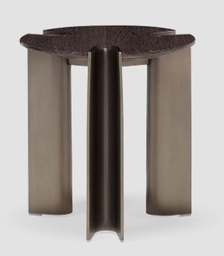 [CTBMBOBJ80157AG1] ROCIO-G1-A-BMBO-BJ80157-A-COFFEE TABLE (DIA 400*430)-WENGE+BRUSHED BRONZE GOLD-G1