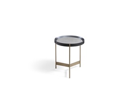 [CTBMBO-BJ80180] CORDOVA-BMBO-BJ-80180-ROUND TABLE (DIA 410*430)-RIO LEATHER+PEARL SAND BROWN COPPER GOLD