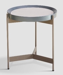 [CTBMBO-BJ80180-G2] CORDOVA-G2-BMBO-BJ-80180-ROUND TABLE (DIA 410*430)-RIO LEATHER+SANDBLASTED  BLACK GOLD-G2