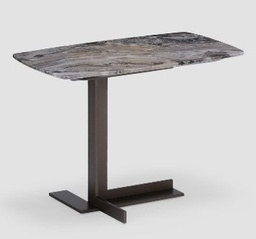 [CTBMBO-BJ8029C] BELISIMA-D-BMBO-BJ8029C END TABLE (600x340x435)-BELISIMA GREY+SANDBLASTED BLACK GOLD