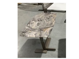 [CTBMBOBJ8029CG3] BELISIMA-G3-D-BMBO-BJ8029C-END TABLE (600*340*435)-GREY MARBLE+SANDBLAST BLACK-G3