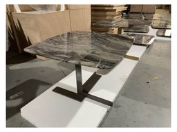 [CTBMBOBJ8029DG3] BELISIMA-G3-E-BMBO-BJ8029D-END TABLE (580*580*400)-GREY MARBLE+SANDBLAST BLACK GOLD-G3