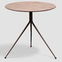 [CTBMBOBJ8040CG2] ORVILLE-G2-BMBO-BJ8040C-SIDE TABLE (D500*490)-WHITE SEN VENEER+SANDBLASTED BLACK GOLD-G2