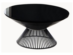[CTBMBO-CJ8028A] RONDA-C-BMBO-CJ-8028A -COFFEE TABLE (900x410)-GLASS TOP+SANDBLASTED BLACK GOLD