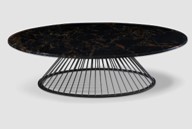 [CTBMBOCJ8028B-NEW] BELISIMA-BMBO-CJ-8028B COFFEE TABLE (1200x800x310)-ATHENS BLACK GOLD FLOWER TOP+SANDBLAST BLACK GOLD-NEW