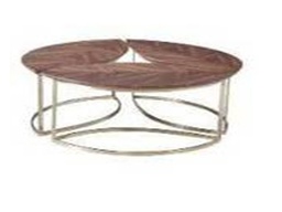 [CTC11579-WALNICKEL] CAMIA-C-11579-COFFEE TABLE (108*40) -WALNUT NICKEL