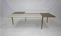[CTC14814-WALGRYWHT] CARLSON-C-14814-COFFEE TABLE -WALNUT/GREY WHITE COPPER PLATING
