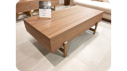 [CTC16003-NEW] SHAYLA-C-16003-COFFEE TABLE (135*75.5*45)-WALNUT VENEER+BRASS BRUSHED FINISHING
